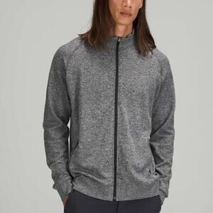 Lululemon Men's Engineered Warmth Zip Up Jacket Merino Wool Black Grey Medium